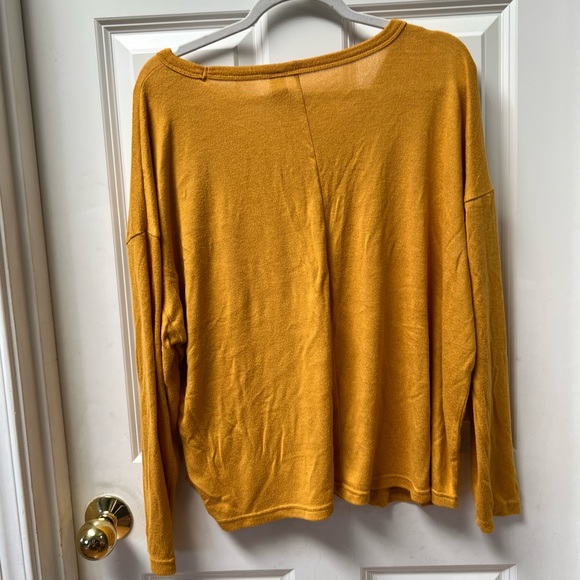 Mustard V-Neck Long Sleeve - Picture 2 of 5